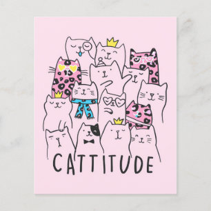 Flyer Presente de Gatinho Engraçado, Presente de Gato Fo