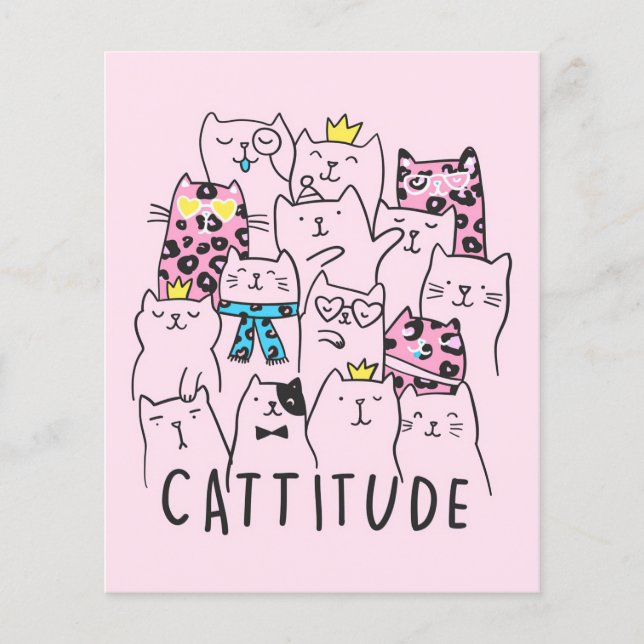 Flyer Presente de Gatinho Engraçado, Presente de Gato Fo (Frente)