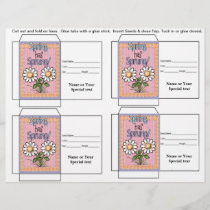 Flyer Presente ou favorito para o pacote de sementes