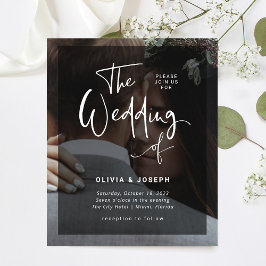 Flyer Preto & Branco | Convite para casamento de fotos n