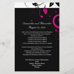 Flyer Preto e branco com acento magenta do redemoinho