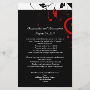 Flyer Preto e branco com redemoinho reverso vermelho