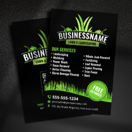 Flyer Preto Green Lawn Care Paisagismo Remanescente