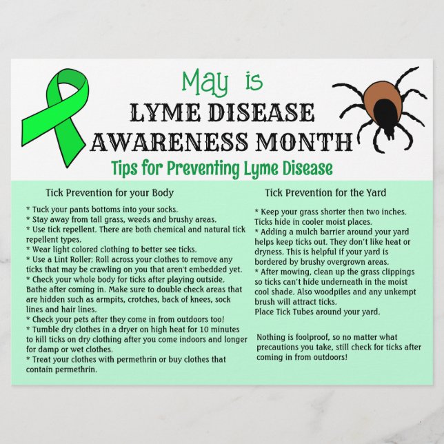 Flyer Prevenção da Doença de Lyme Educacional (Frente)