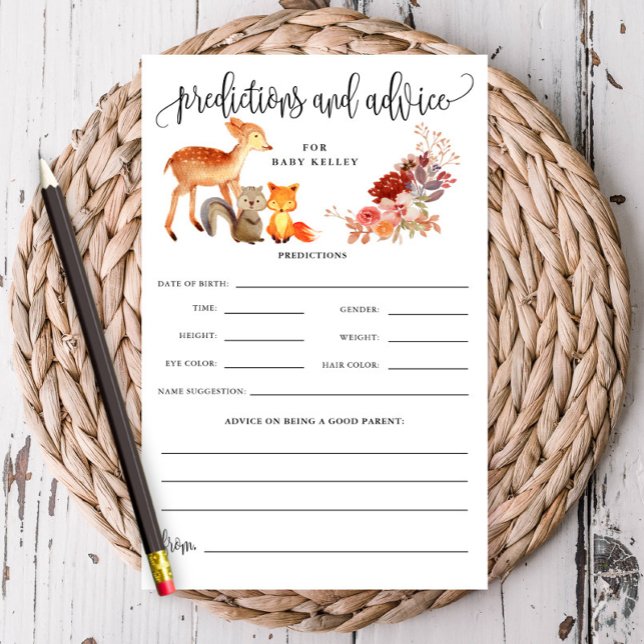 Flyer Previsão De Bebês De Animais Da Floresta/Cartão De (Criador carregado)