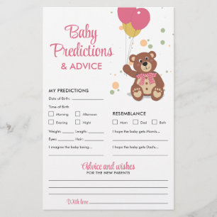Flyer Previsão de Bebês e aconselhamento Jogo do Urso Ro