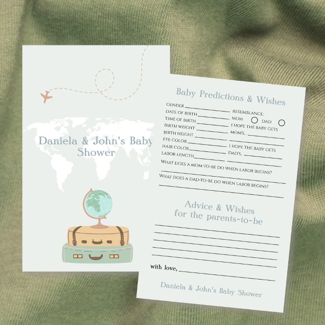 Flyer Previsão de Bebês e Deseja Chá de fraldas de Avent (Baby Predictions and Wishes Adventure Baby Shower Flyer)