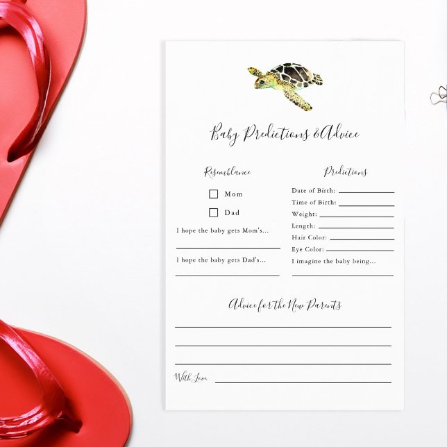 Flyer Previsões e conselhos Chá de fraldas de tartaruga  (Criador carregado)