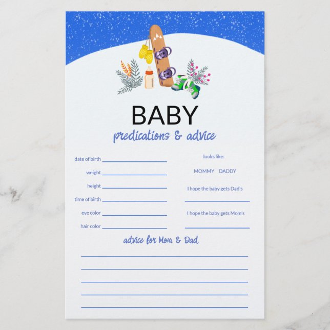 Flyer Previsões e Conselhos para um Bebê Pequeno Desmanc (Frente)