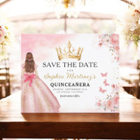 Princesa Dourada Rosa Floral Quinceanera Birthday