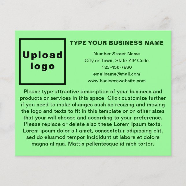 Flyer Produtos ou serviços para empresas no Light Green  (Frente)