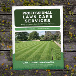Flyer Professional Lawn Care Services<br><div class="desc">A clean & professional lawn care promotional flyer design featuring vibrant green colors, crisp typography and a customizable photo of a perfectly manicured suburban lawn with neat edge trimming and mowing patterns. It might be appropriate for those who work in the landscaping industry, including professional gardeners and lawn care services,...</div>