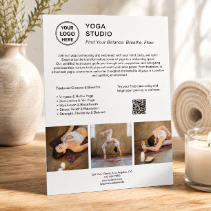 Flyer Professora instrutora do Yoga White Promocional Bu