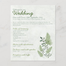 Flyer Programa Casamento Eucalyptus e Fern Rings