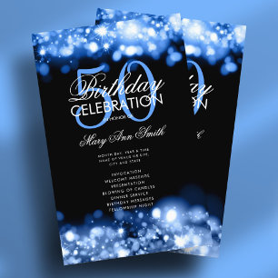 Flyer Programa de 50º aniversário Luzes de luz de luz de