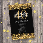 Flyer Programa de aniversário de 40 anos elegante Dourad<br><div class="desc">Design de "Programa de Festa de aniversário" elegante com faíscas e luzes Douradas com texto personalizado.</div>
