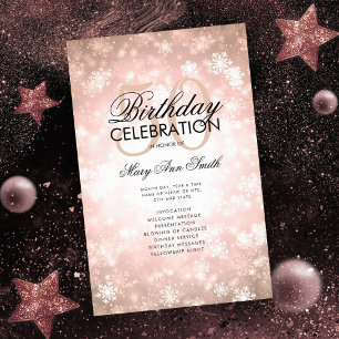 Flyer Programa de aniversário de 50 anos - Rosa do progr