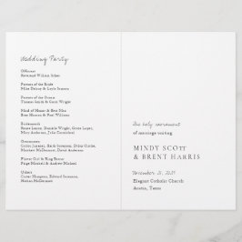 Flyer Programa de Casamento Católico Moderno Minimalista