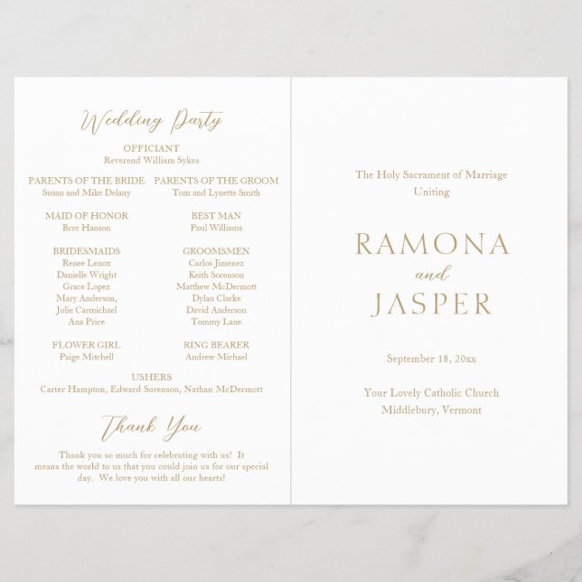 Flyer Programa de Casamento Católico Moderno Simples Dou (Frente)