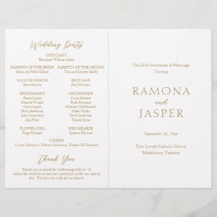 Flyer Programa de Casamento Católico Moderno Simples Dou