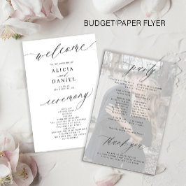 Flyer Programa de casamento com foto preto e branco econ