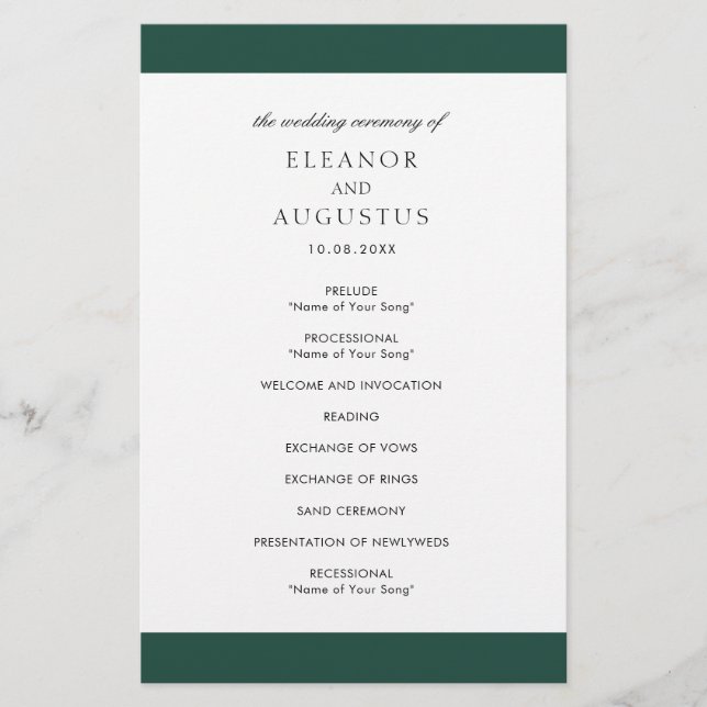Flyer Programa de Casamento com Orçamento Mínimo em Verd (Frente)