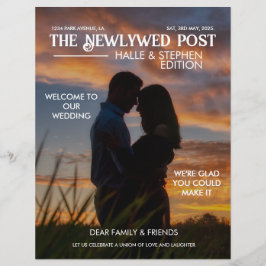 Flyer Programa de Casamento de Jornais Foto de Fatos Div