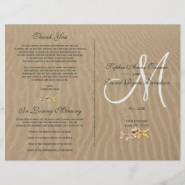 Flyer Programa de Casamento de Praia Chic Sand and Starf