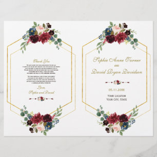Flyer Programa de Casamento de Quadros Dourados de Charm