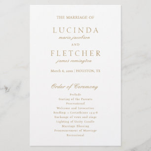 Flyer Programa de Casamento Elegante Dinheiro Antigo Dou