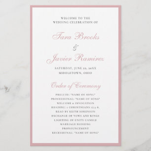 Flyer Programa de Casamento Elegante Formal com Orçament