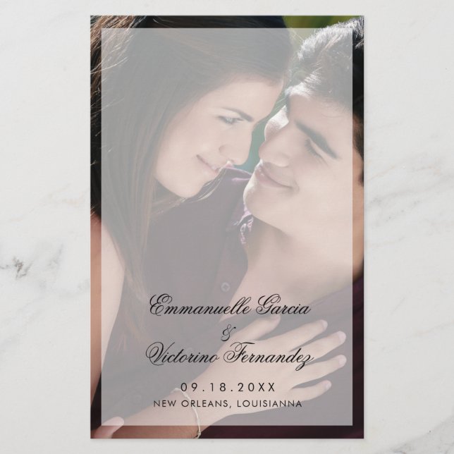 Flyer Programa de Casamento Moderno e Elegante com Orçam (Frente)