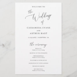 Flyer Programa de Casamento Simples Clássico Elegante e