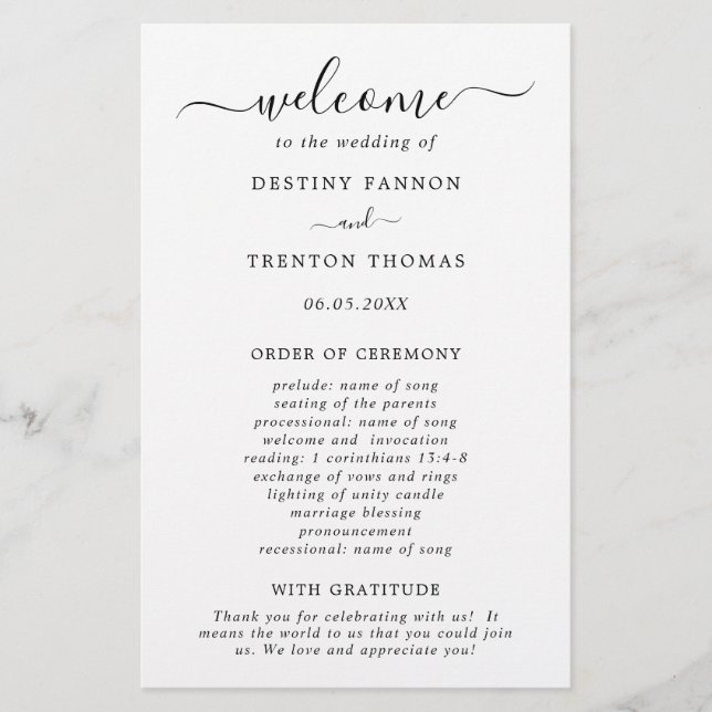 Flyer Programa de Casamento Simples com Orçamento Mínimo (Frente)