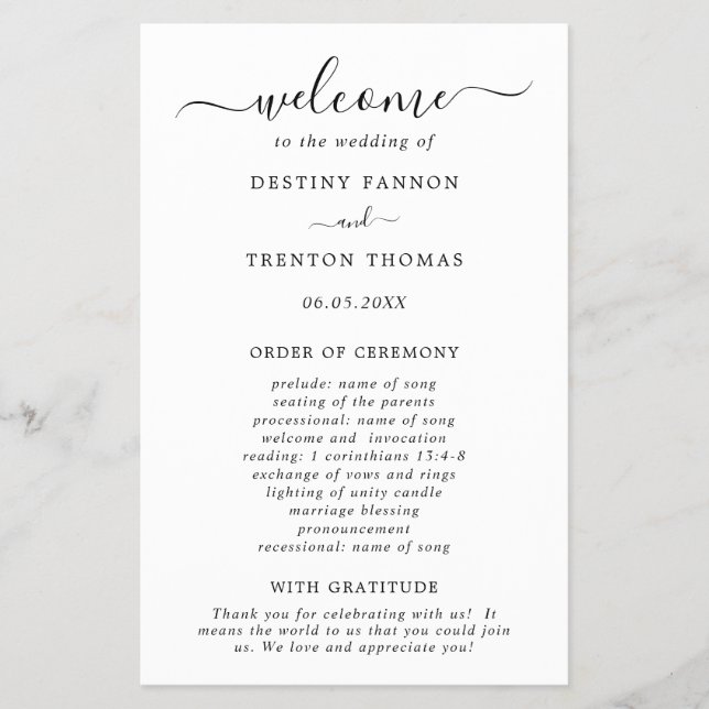 Flyer Programa de Casamento Simples com Orçamento Mínimo (Frente)