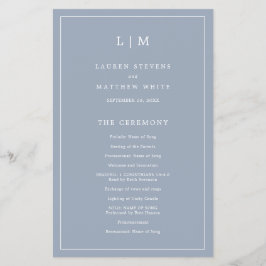 Flyer Programa de Casamento Simples Elegante Monograma A