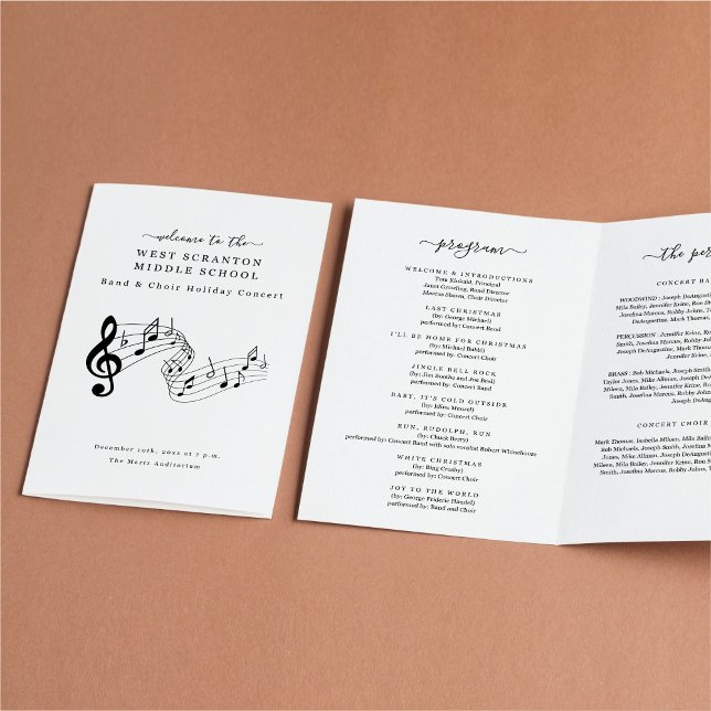 Flyer Programa de concerto de Bandas ou Coro Escolar (Criador carregado)