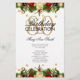 Flyer Programa de Festa de aniversário de 80 de Férias D