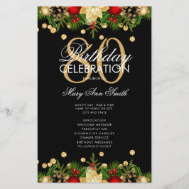 Flyer Programa de Festa de aniversário de 80 de Férias D