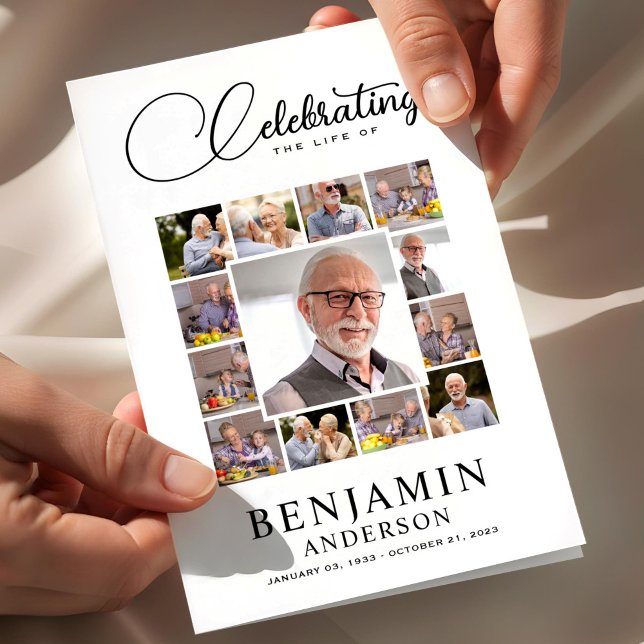 Flyer Programa de Funeral Bi-Fold Celebração de Vida Fot (Celebration of Life | Memorial Funeral Program Flyer, Obituary Program, Sorry for your Loss)
