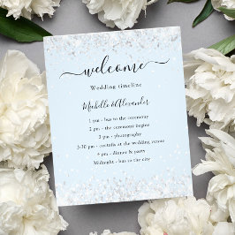 Flyer Programa de orçamento para casamento de prata azul