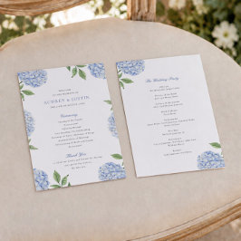 Flyer Programa de Papel de Casamento Simples com Hortêns