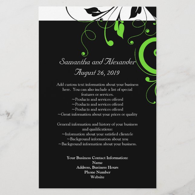 Flyer Programa de Redemoinho Preto/Branco/Lima Neon em N (Frente)