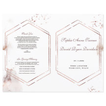 Programa Elegante Dourado de Casamento de Frame Wa