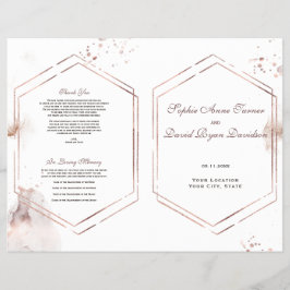Flyer Programa Elegante Dourado de Casamento de Frame Wa