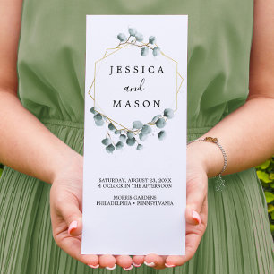Flyer Programa Eucalyptus Greenery Trifold Wedding