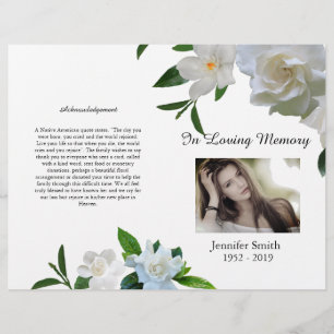 Flyer Programa Funeral BiFold White Gardenia