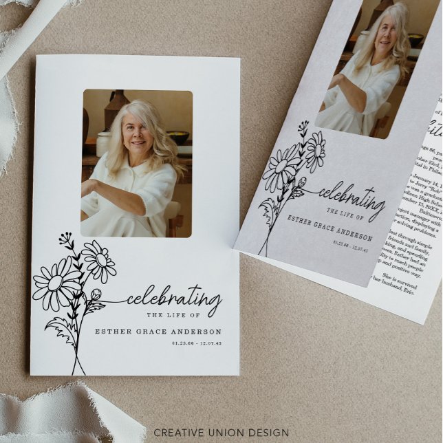 Flyer Programa Funeral de Flor do Mês de Nascimento de A (Criador carregado)