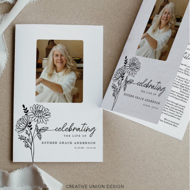 Flyer Programa Funeral de Flor do Mês de Nascimento de N (Criador carregado)