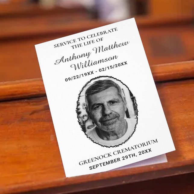 Flyer Programa Funeral de Fotografias Personalizadas em  (Criador carregado)